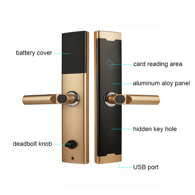 Acciaio inossidabile colore oro hotel smart card serrature per hotel appartamento ufficio