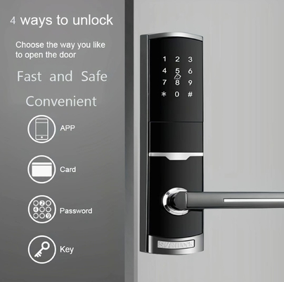 4 in 1 Keyless Entry Password Appartamento Smart Door Lock con 4pcs Batteria AA