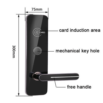 Carte chiave RFID in colore nero Hotel Smart Door Lock con software gratuito di gestione alberghiera