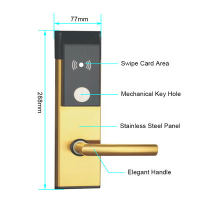 Sistema di serratura intelligente per porte in acciaio inossidabile Hotel Serrature elettroniche per camere d'albergo