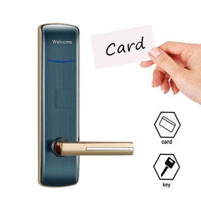 Serrature elettroniche per hotel in lega di zinco di colore oro con codificatore di carte per appartamento hotel motel