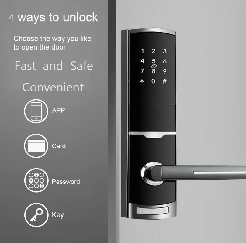 4 in 1 Keyless Entry Password Appartamento Smart Door Lock con 4pcs Batteria AA